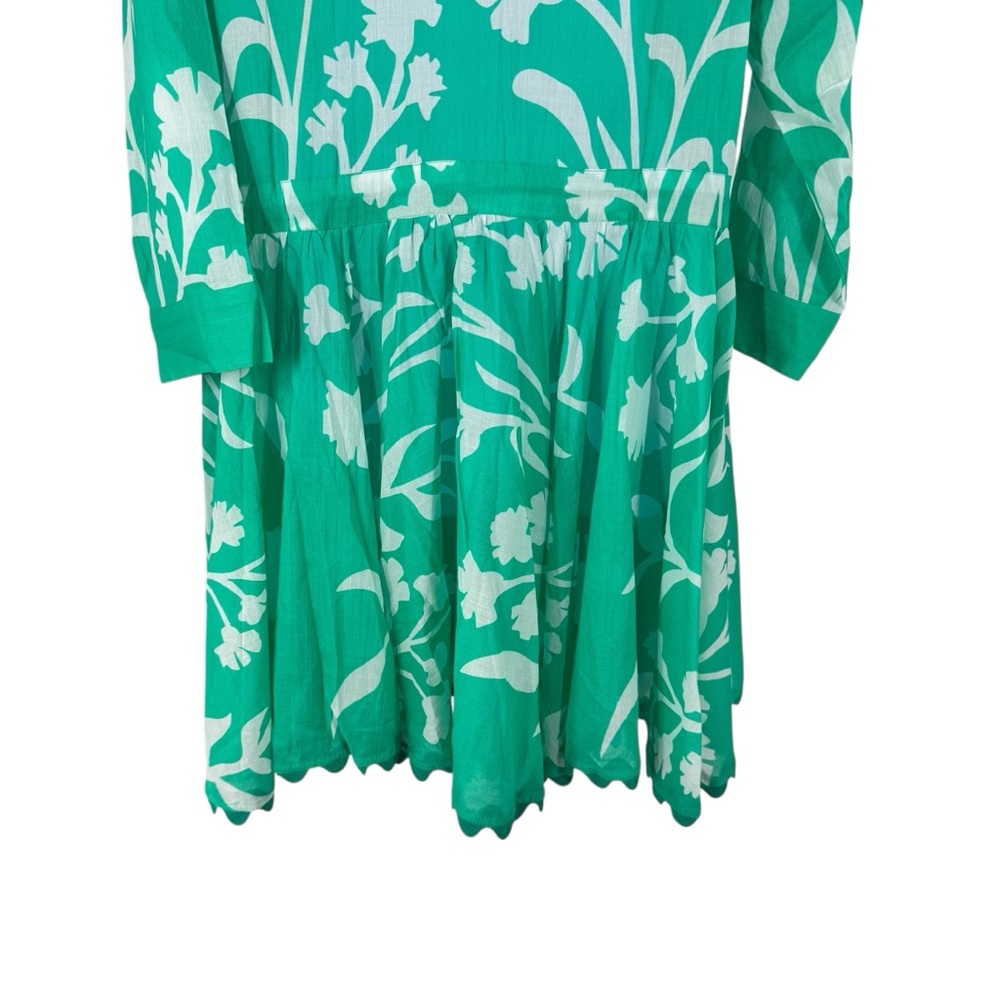 Juliet Dunn Green and White Floral Mini Dress - Picture 9 of 11